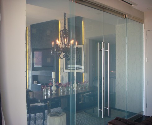 Residential Room Divider Sliding Privacy Glass Doors